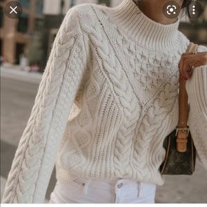 Abercrombie & Fitch cable knit mock neck sweater